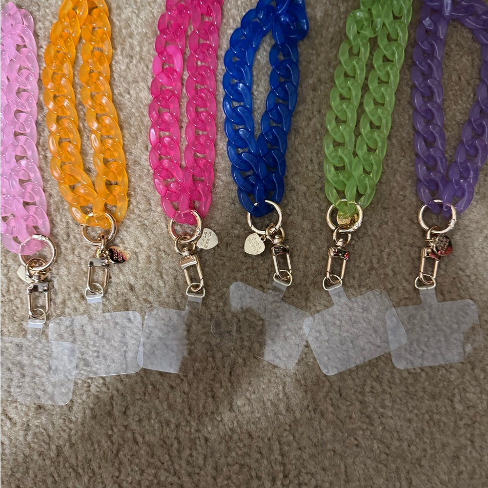 Gold blush phone chains and charms